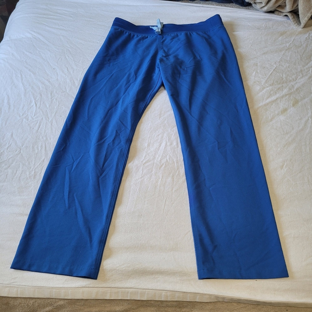 Figs Livingston Scrub Pants Blue Women’s L Medical Dental Bottoms Drawstring